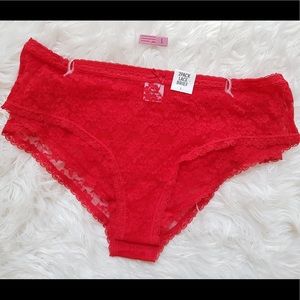 Red Lace Underwear Panty Briefs Large 2 Pair